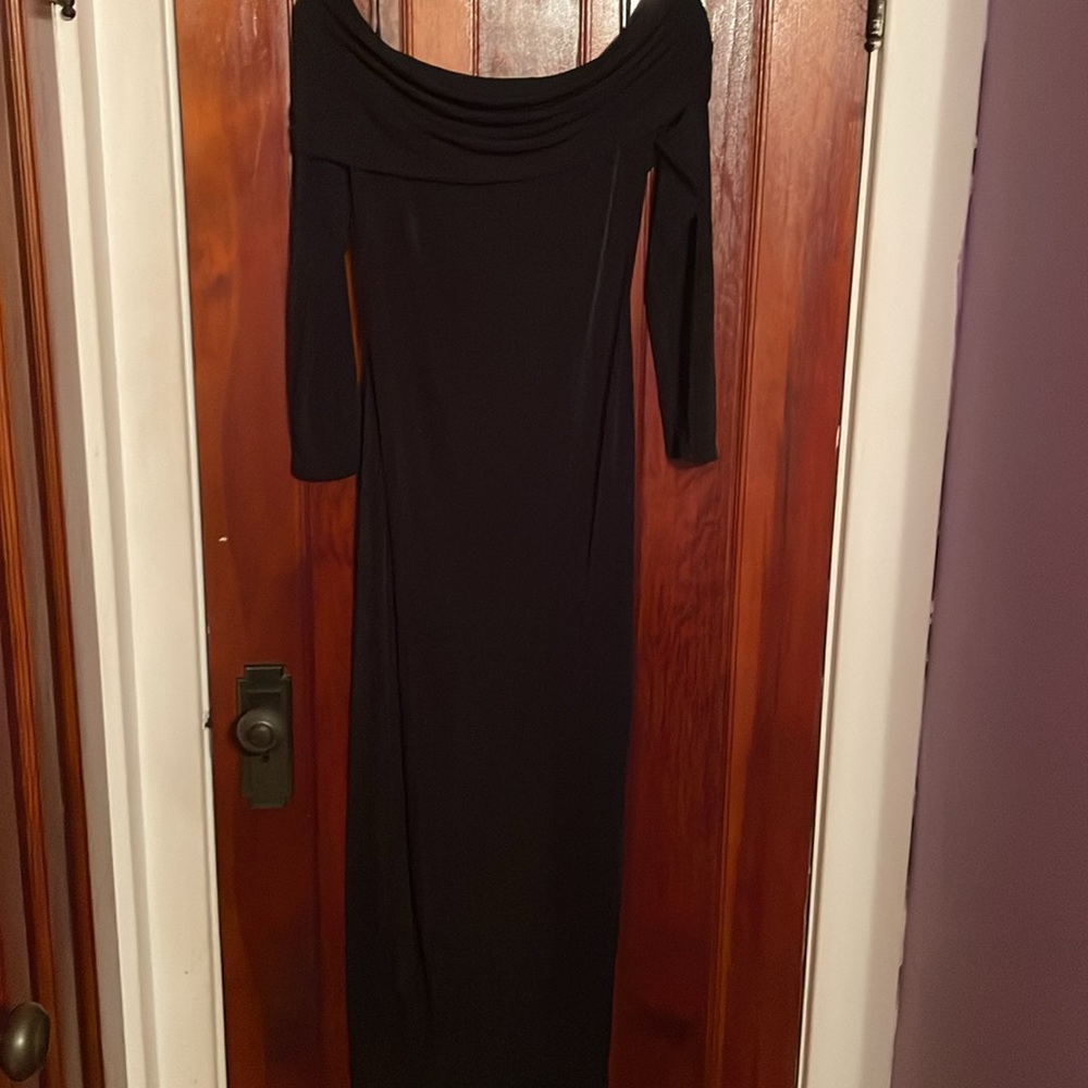 SHEIN Off Shoulder Split Thigh Dress Black 2XL